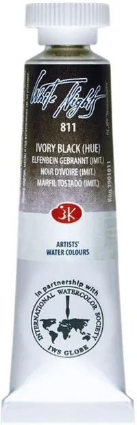 Vopsea de acuarelă Nevskaya Palitra Leningrad nopti albe - 811, ivory black, 10 ml