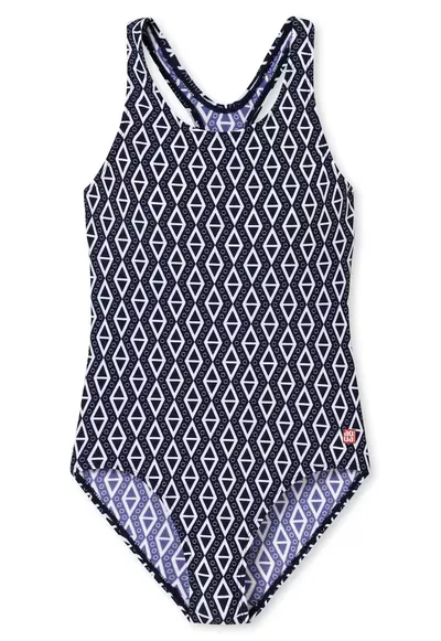 Costum de baie intreg - cu imprimeu - Albastru