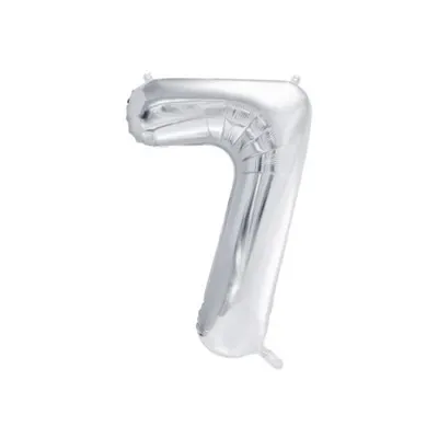Balon folie cifra 7 argintiu 86 cm