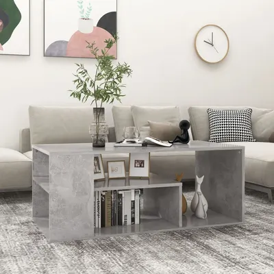 vidaXL Măsuță de cafea, gri beton, 100x50x40 cm, lemn prelucrat