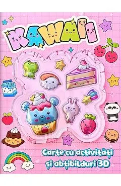 Carte cu activitati si abtibilduri 3D: Kawaii