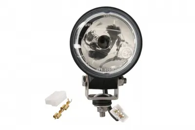 Far universal stanga dreapta (faza lunga, H3, 12 24V, diametru 84mm, transparent, plastic, negru, lungime cablu: 200mm)