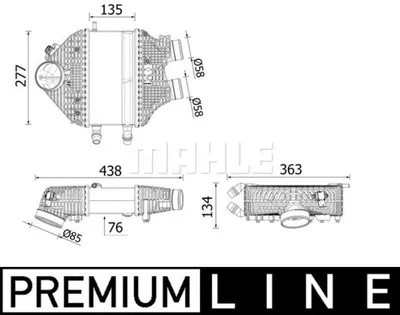 Intercooler potrivit BMW Seria 2 (F22, F87), 3 (F30, F80), 4 (F32, F82), 4 (F33, F83) 3.0 03.14