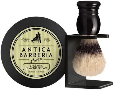 Mondial 1908 Antica Barberia Set - Balsam cremă de ras, 125 ml + Perie și suport