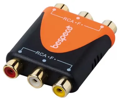 Adaptor Bespeco - SLAD345, RCA - RCA, negru/portocaliu