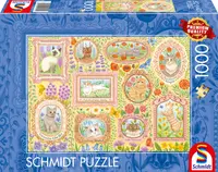 Puzzle Schmidt din 1000 piese - Pisici nobile printre flori