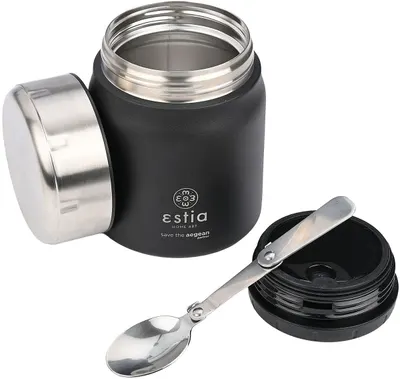Borcan termos pentru alimente Estia Save the Aegean - Midnight Black, 500 ml