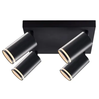 Corp iluminat spot reglabil pentru tavan, negru 100-240VAC, 50Hz, 4xGU10, max.4x35W