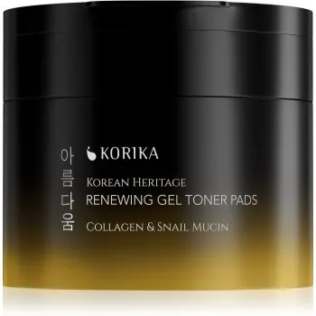 KORIKA Korean Heritage Collagen & Snail Mucin Renewing Gel Toner Pads dischete tonice regeneratoare cu textură de gel