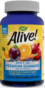 Alive Men's 50+ Premium Gummies, 75 tablete, Nature's Way