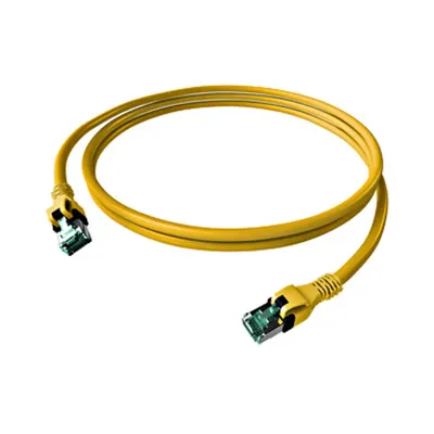 Patchcablu Cat.6a push pull ecranat RJ45 galben ,LS0H, 5m