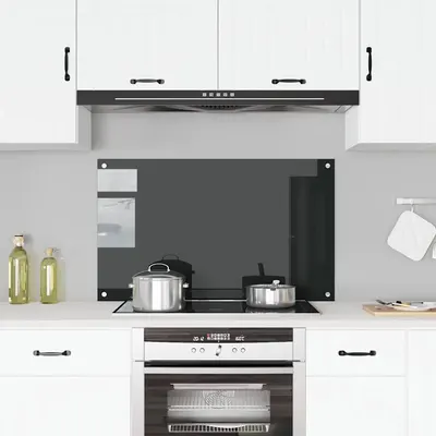 vidaXL Panou antistropi de bucătărie negru 100x60 cm sticlă securizată