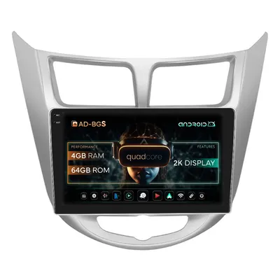 Navigatie 2K Hyundai Accent (2011-2016), Android, S-Quadcore 4GB RAM + 64GB ROM, 9.5 Inch - AD-BGS90042K+AD-BGRKIT212