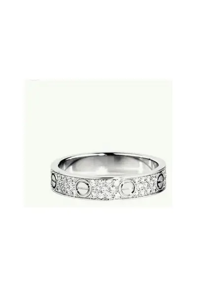 Inel Love Shine On Me - placat cu aur alb - cristale Zirconia - ajustabil