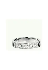 Inel Love Shine On Me - placat cu aur alb - cristale Zirconia - ajustabil