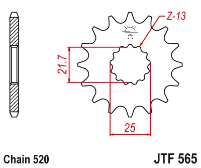 EMGO - Pinion (fata) JTF565, 15 dinti - Versys650 GS500E 2-Zyl YZWR