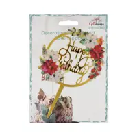 Cake Topper tort cerc mesaj Happy Birthday