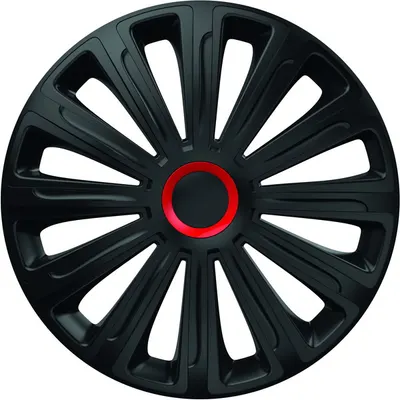 Set Capace Roti 14 Negre Cu Inel Rosu Trend