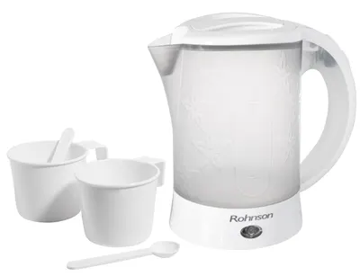 Fierbător electric Rohnson - R-7105, 600W, 0.6 l, alb