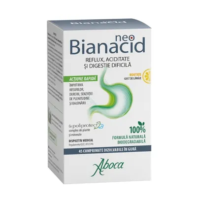 Neobianacid aromă de lămâie, 45 comprimate masticabile, Aboca