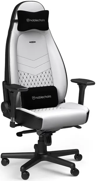 Scaun gaming noblechairs - ICON Gaming, alb/negru