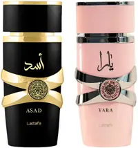 Lattafa Set - Apă de parfum Asad și Apă de parfum Yara, 2 x 100 ml