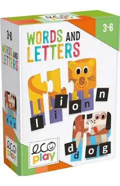 Puzzle progresiv litere si cuvinte engleza. Words and Letters