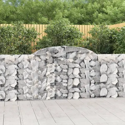 vidaXL Coșuri gabion arcuite 17 buc, 300x30x100/120 cm fier galvanizat