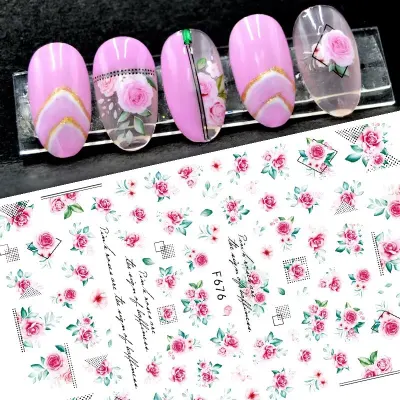 Abtibilduri unghii Marquise, STICKER34, Roz