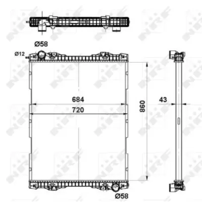 Radiator, racire motor NRF 509743