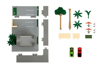 Set joaca - Fast & Furious - Cafeneaua lui Toretto cu 2 masinute