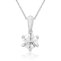 Lant cu pandantiv din aur alb cu diamant de 1ct