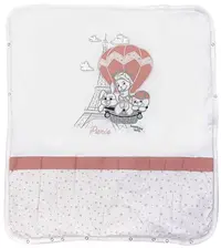 Paturica groasa de bumbac pentru bebelusi Bambino Casa - Paris, Rosa, 80 х 85 cm