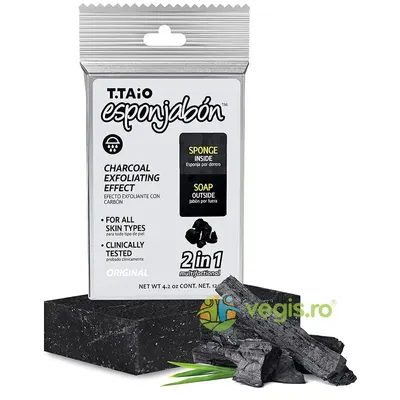 Spuma de Sapun Purificatoare cu Carbune Activat (Burete in Interior si Sapun in Exterior) 120g