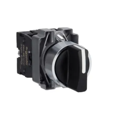Comutator, Easy Harmony XB2, metal, negru, 22mm, 3 pozitii, cu retinere, 2NO