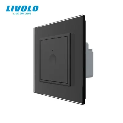 Intrerupator tactil simplu, cap scara / cruce, ZigBee, rama sticla Negru