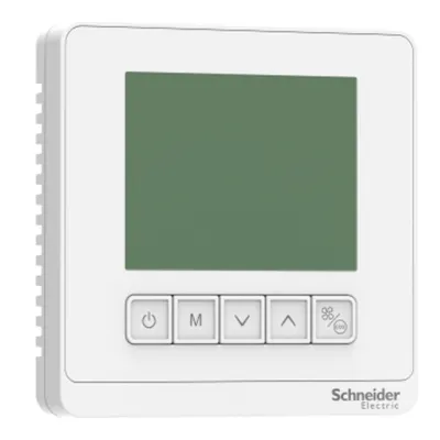 SpaceLogic, Termostat, FCU, On/Off, Protocol, 3 Ventilatoare Auto, 240 V, LCD, alb