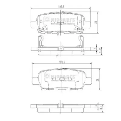 Set placute frana, frana disc NIPPARTS J3611044