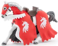 Figurina Papo The Medieval Era - Calul cavalerului, rosu