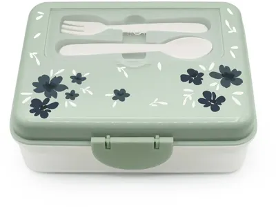 Cutie pentru mâncare pe 2 niveluri Melii - Cu tacâmuri, Blue Flowers