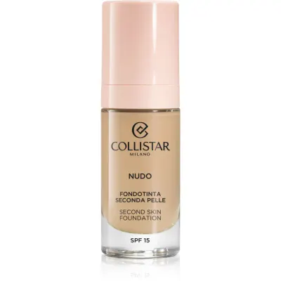 Collistar NUDO Second Skin Foundation SPF 15 makeup radiant cu hidratare cu efect de netezire culoare 2G Beige Dorato 30 ml