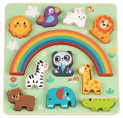 Puzzle din lemn și joc de echilibru Hi Pando - Animale