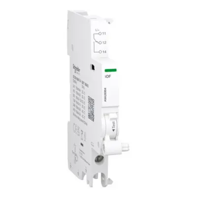 Acti9 A9A, Contact auxiliar, iOF, 1 C/O, 100mA-6A, 24-415V C.A., 24-130V C.C., conexiune pe jos