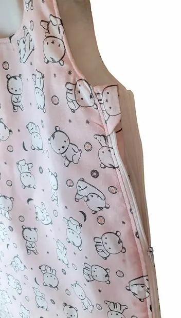 Sac de dormit copii 2.5 tog KidsDecor Baby Bear roz din bumbac 85 cm