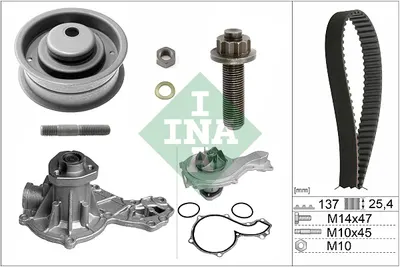 Set Pompa Apa + Curea Dintata Potrivit Audi 80 B3, 80 B4; Seat Cordoba, Cordoba Vario, Ibiza Ii, Toledo I; Vw Golf Iii, Passat B3 B4, Transporter T4, Vento 1.9d 05.89-04.03