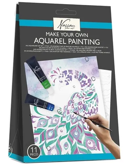 Set pentru colorat cu vopsele de acuarela Grafix - Animale