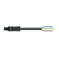 pre-assembled connecting cable; Eca; Socket/open-ended; 3-pole; Cod. A; 2 m; 1,00 mm²; black