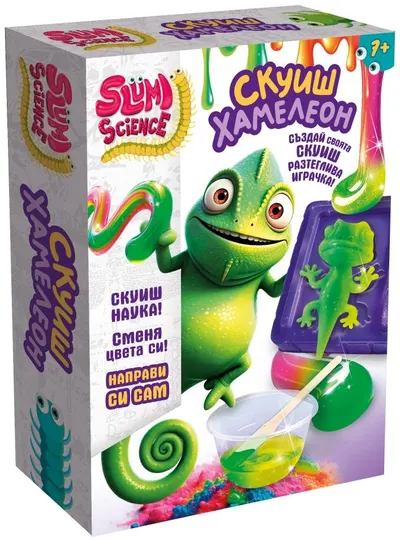 Trusă creativă Lisciani Slumi Science - Cameleon pufos făcut manual