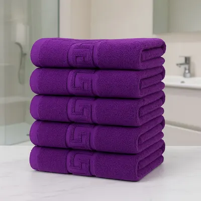 Set 5 prosoape bumbac, 50x90 cm, 500g ,Mov
