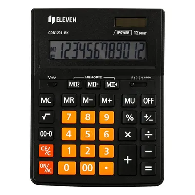 Calculator Eleven - CDB1201BK-OR, negru/portocaliu